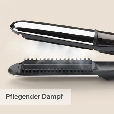Парова праска для волосся BaByliss Steam Shine ST496E з XL турмалін-керамічними пластинами та іонною функцією проти особливого пухнастість