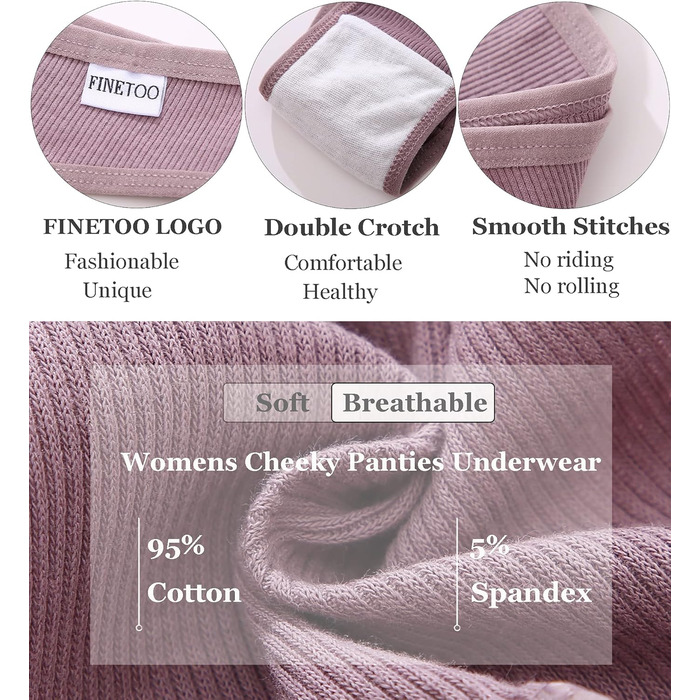 Сексуальний жіночий бразильський бікіні-сет FINETOO з бавовни (XL, чорний*6 + сірий*2 + білий*2)