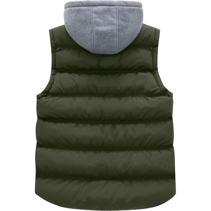 Чоловічий зимовий жилет Wantdo Outdoor з капюшоном, стібаний безрукавник, колір армійський зелений, розмір M