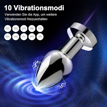 Анальний вібратор-простатор Metall Anal Vibratorstarb з пультом, 10 режимів вібрації, чорний