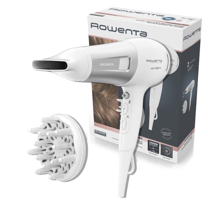 Фен для волосся Rowenta Powerline CV5930 з іонізацією Ionic Booster, 6 режимів температури та швидкості, функція холодного обдуву