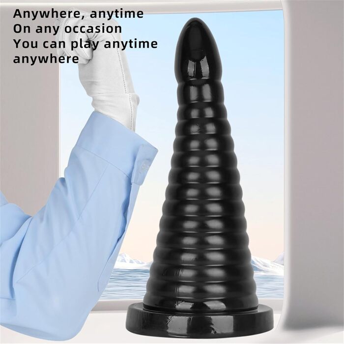 Анальний плагін Dick Uper Groß Konich: великий дилдо для стимуляції G-точки, чорний (L)