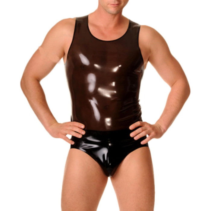 Латексний жилет для чоловіків Kangxinsheng чорного кольору, ручної роботи з натурального каучуку, підходить для косплею, клубних костюмів, розмір XL