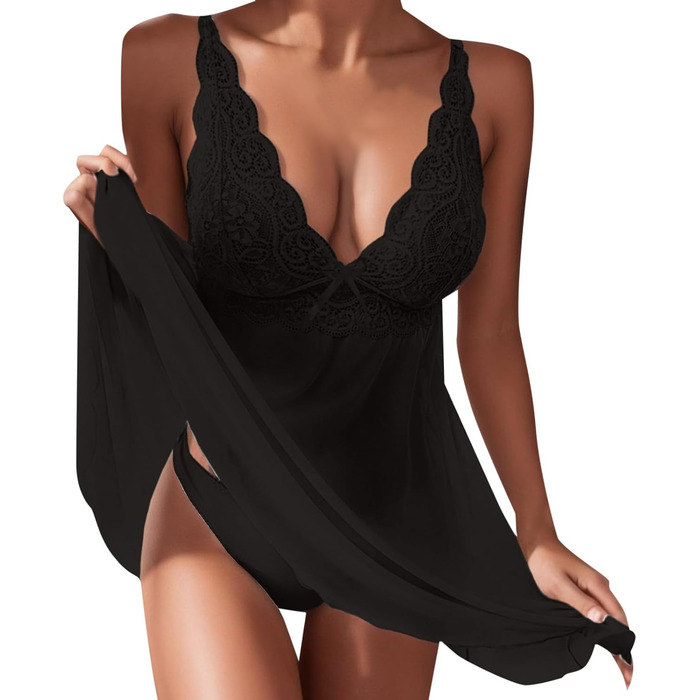 Комплект спідньої білизни з мереживом, сексуальний костюм з глибоким вирізом, XL