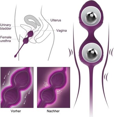 Набір YEVIOR Lust 3er для тренування м'язів тазового дна: 3 масажери, вібратор для жінок з пультом, стимуляція G-точки та клітора, 10 програм, водонепроникний, перезаряджається (фіолетовий)