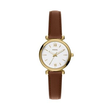 Жіночий кварцовий годинник Fossil Carlie золотистого кольору з браслетом із нержавіючої сталі, 28мм, Safran-gold