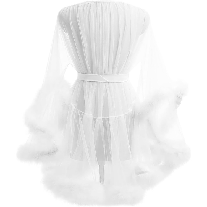 Сексуальна нічна сукня-бабідолл з відкритим промежем, комплект спідньої білизни з інтегрованим бюстгальтером, атласний халат для жінок, білий, розмір M