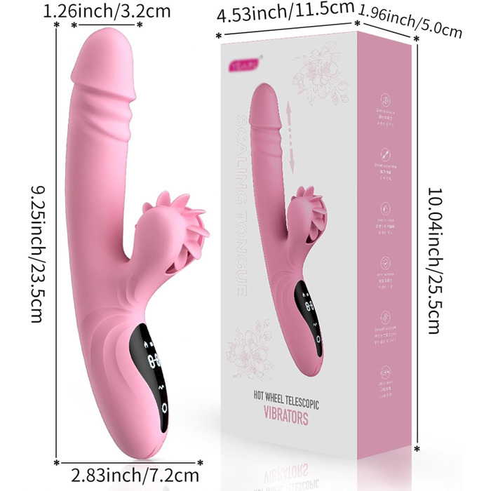 Вібратор для жінок Rabbit з 9 функціями та режимом нагріву (рожевий)