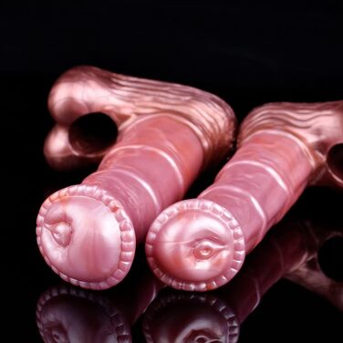 Стрижень для пеніса з кільцем для яєчок, реалістичний секс-іграшка з м'якого силікону, подовжувач пеніса, кокс для чоловіків, секс-іграшки для чоловіків та пар, червоно-коричневий, L