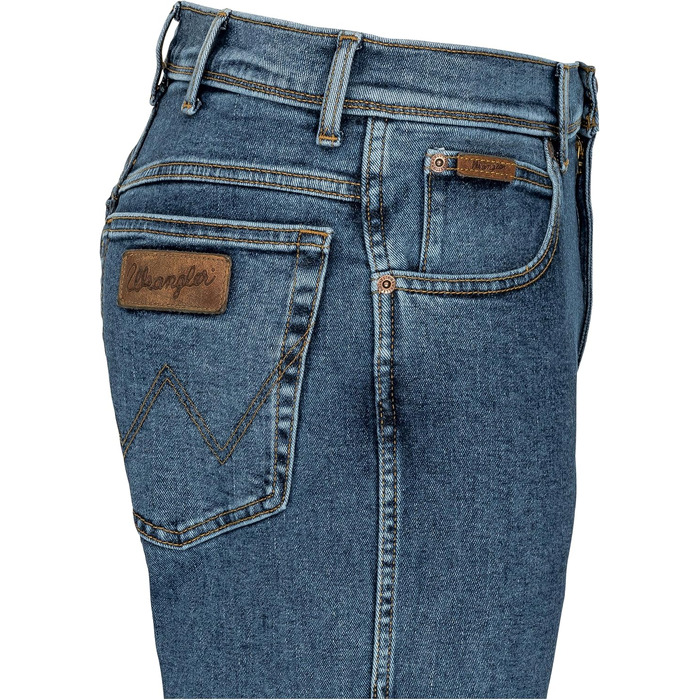 Чоловічі стрейч-джинси Wrangler Texas Regular Fit Authentic Straight (Stonewash) з коричневим ременем, розмір 50W / 32L