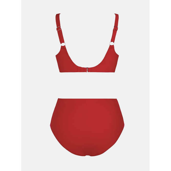 CUPSHE Бікіні жіночий комплект: зав'язування, перехрещення, пуш-ап, висока талія, двочастинний купальник, червоний, розмір XL