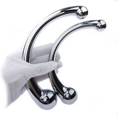 Анальний масажер Doppelkopf Funnight з нержавіючої сталі, подвійний кінчик, масаж G-точки та простати, для чоловіків та жінок