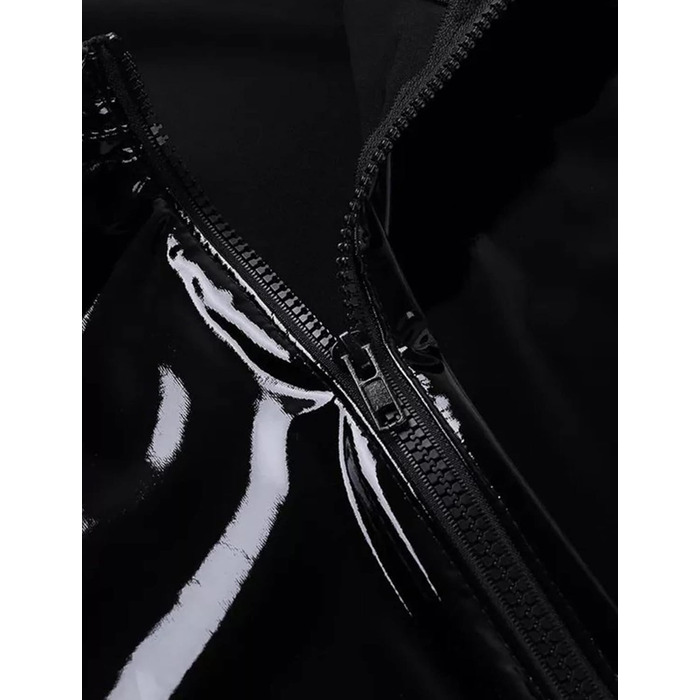 Комбінезон чоловічий лакований шкірозамінник PVC з довгим блискавкою, чорний, розмір L