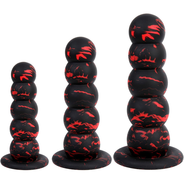 Анальний плаг з силікону ZTHBYSB 5 перлин, S/M/L, великий анальний м'яч, секс-іграшка для жінок та чоловіків, тренажер анусу, масажер простати, дилататор, чорний, L