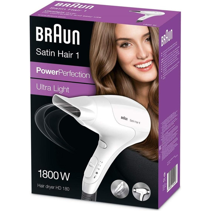 Фен для волосся Braun Satin Hair 1 HD 130, професійний стайлінг