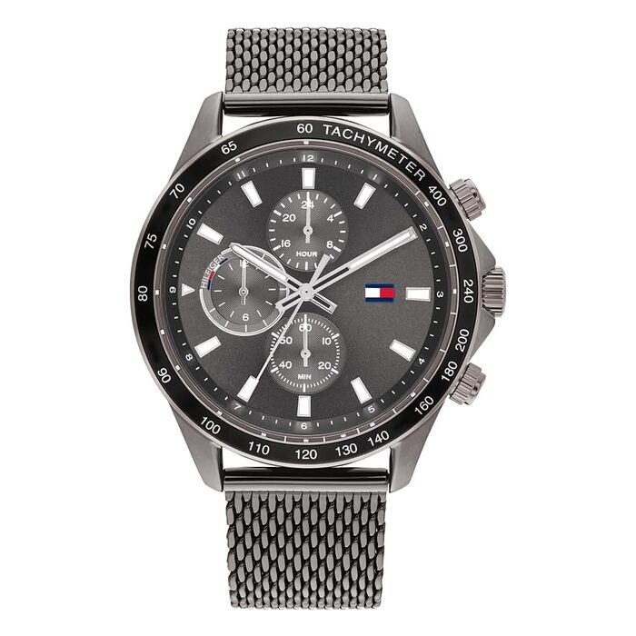 Чоловічий аналоговий кварцовий годинник Tommy Hilfiger (сірий, на ремінці)