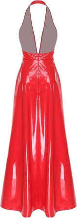 Сукня TiaoBug Daen з ефектом мокрого блиску, без бретелек, з відкритим спиною, червона (3XL)