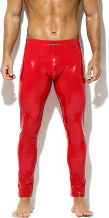 Чоловічі шкіряні лосини Bodywear4you з ефектом лак-латексу, облягаючі, червоні (M)