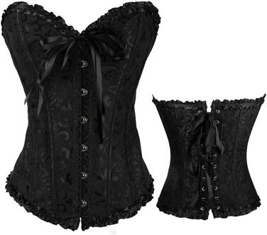 Корсет жіночий сексуальний, корсаж вінтажний готичний, бюстєри стимпанк, корсет топ для жінок з великою грудьми, корсет-шнурівка, талія, спідня білизна, корсет поверх бюстгальтера, корсет вампір, 5XL, чорний