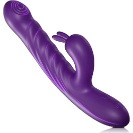 Вібратор для жінок Jinqian Rabbit з 10 режимами вібрації, стимуляція G-точки та клітора, анальний вібратор, масажер для соло