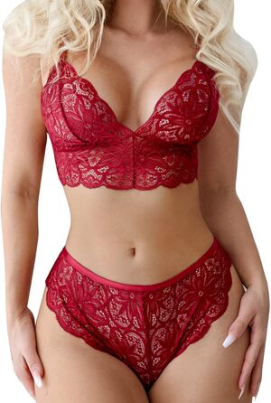 Жіноча нічна сорочка babydoll з V-подібним вирізом, Tanga, червона (C2-red, S)