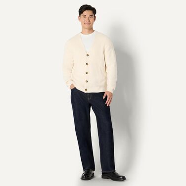 Чоловічий кардиган Amazon Essentials Relaxed Fit з суміші бавовни, колір вівсяно-бежевий меланж, розмір XXL