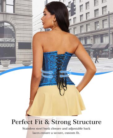 Корсет для жінок - бюстєль-корсет, корсаж зі шнурівкою, талія, спідня білизна - чорний - розмір S