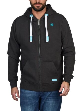 Чоловіча толстовка на блискавці з капюшоном riverso RIVNoah, Regular Fit, чорна, розмір 5XL