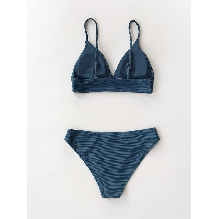 CUPSHE Купальник жіночий: двочастинний бікіні з високою талією, блакитний