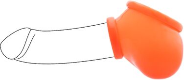 Латексний пеніс-чохол TOYLIE неоновий помаранчевий - Пеніс-чохол з кільцем 3,5 см (розтяжний) на стеблі та мошонці - Зроблено в Німеччині