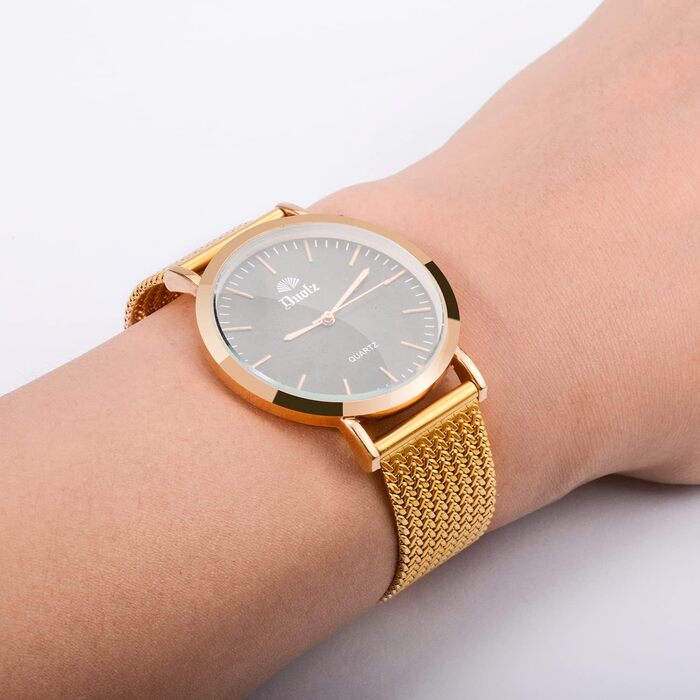 Металевий ремінець для годинника T-Strap Mesh (Міланська плетінка) зі сталі, швидкознімний замок, золотий, 16мм