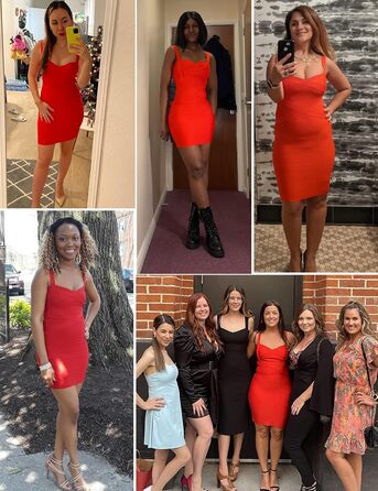 Сукня-боді Bodycon з віскози Meilun без рукавів, червона/для відпочинку, однотонна (Getaway Solids)