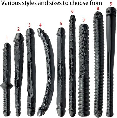 Анальний плагін з подвійним двійником, м'який анальний плагін, імітація пеніса для масажу G-точки та простати, велика іграшка для пар та гомосексуалів, 9-56 см