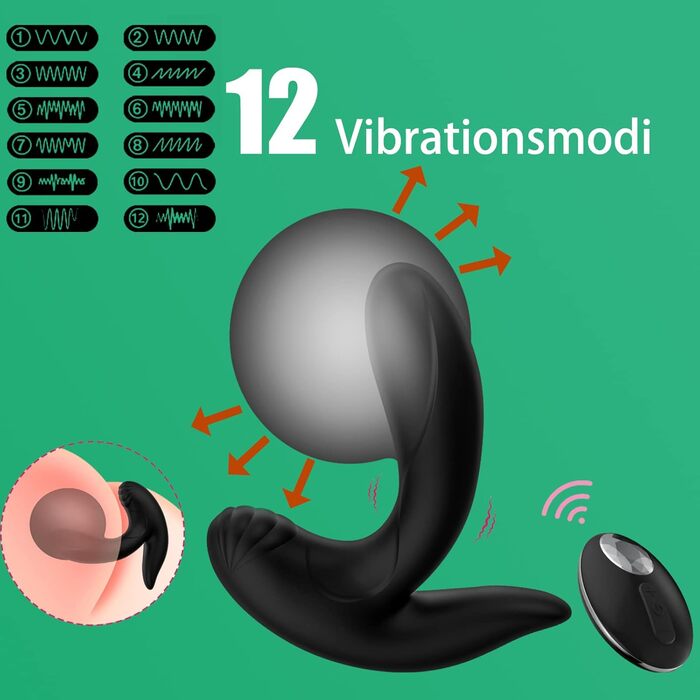 Надувний анальний плагін ZWFUN з вібрацією та пультом дистанційного керування для чоловіків