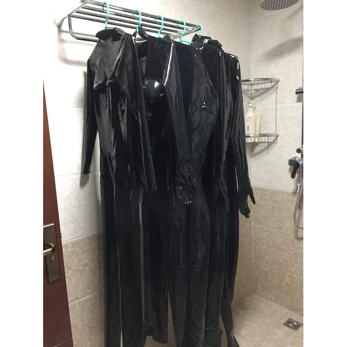 Комбінезон Zentai з латексу MCWJ для чоловіків та жінок (Unisex), чорний, розмір XXL