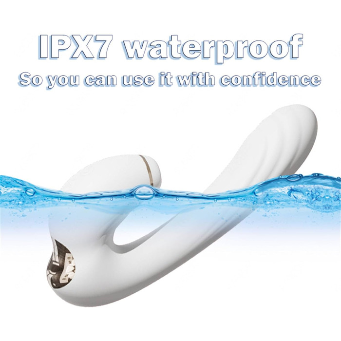 Вібратор Rabbit Silikon Dildo з 7 режимами вібрації та 3 режимами насосу для жінок, білий