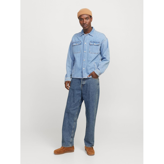 Чоловічі джинси Jack & Jones JJIALEX Baggy Fit синього кольору, денім