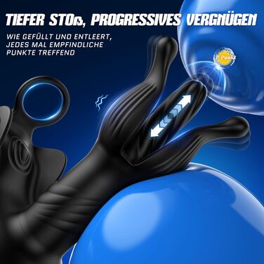 Анальні вібратори для чоловіків Soulour: стимуляція простати, 4 режими, анальний плагін з кільцем для пеніса та вібрацією мошонки, 9x9 режимів, преміум якість