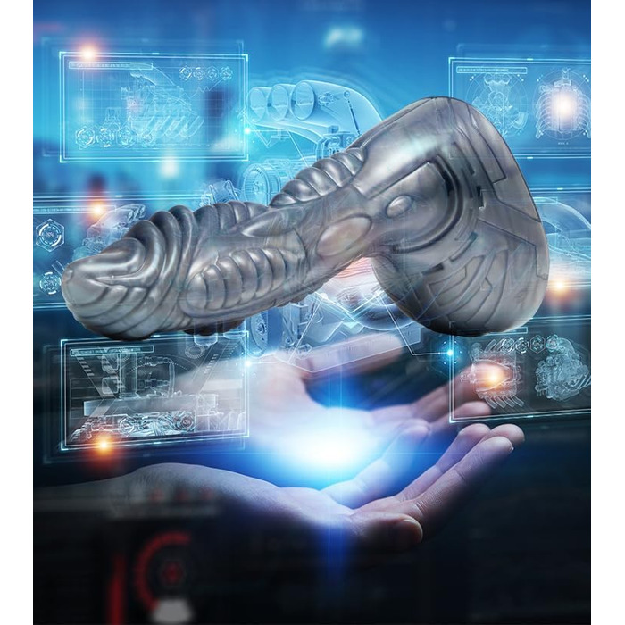 Реалістичний дилда Fleshlight Freaks з силікону, 22,5 x 5 см (Cyborg Silver)