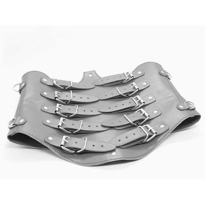 Жіночий боді-нагрудник Hanyi з штучної шкіри та наручниками, регульований, фетиш, відкритий корсет, чорний