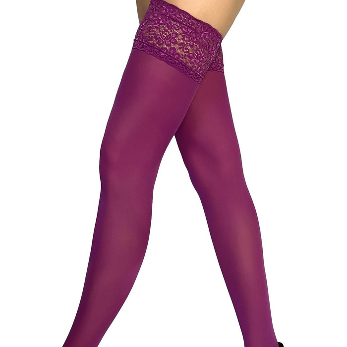 Шторні панчохи Mila Marutti для жінок, панчохи до стегна, виготовлені в ЄС (XS-S, темно-малиновий)