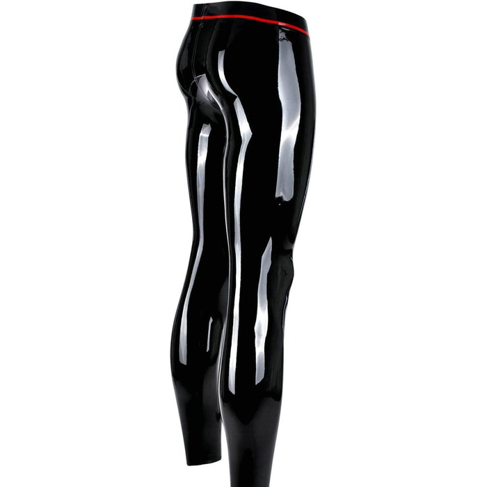 Чорні латексні легінси для чоловіків з відкритим кроком, ручної роботи, Fetish, розмір L, L