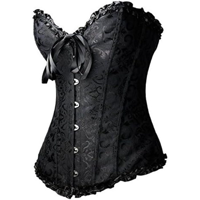 Корсетне спіднє PhilaeEC з мереживом та атласом для жінок, весільні аксесуари, стрінги XXL чорного кольору