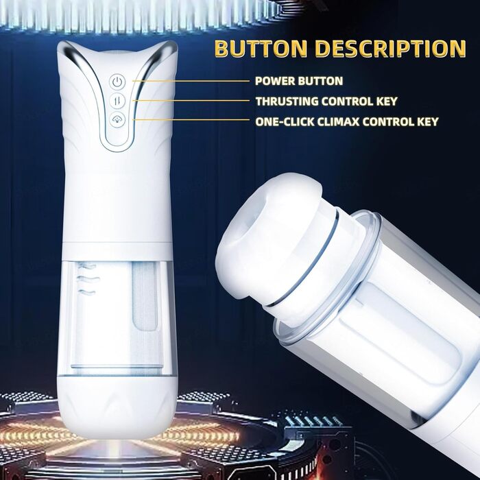 Автоматичний електричний масажер для чоловіків з 4 телескопічними режимами