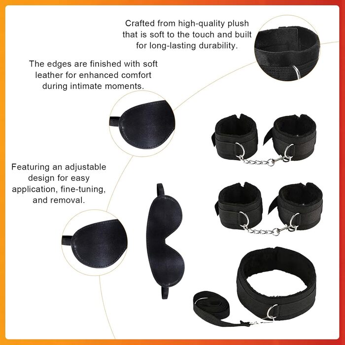 Набір для БДСМ з шкіри: фетіш, сексуальне рабство, для дорослих, 19 предметів (чорний)