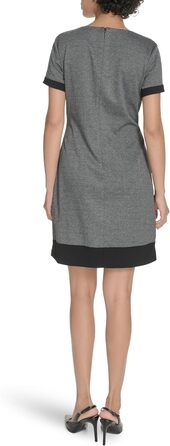 Сукня Tommy Hilfiger жіноча коротка рукав Scuba Crepe Trim Shift 40 Чорна/Сіра