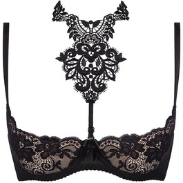 Axami V-8241: чорна мереживна бюстгальтер 80E з регульованими бретелями | Axami Dame Hebe BH Dessous Spitze Regulierbar