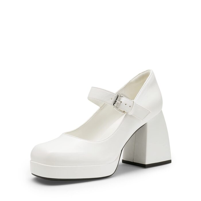 Жіночі туфлі Mary Jane Dream Pairs, білі, екошкіра (PU), розмір 38.5 EU