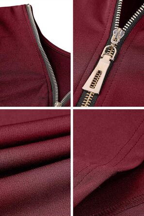 Сукня YMING для жінок: сексуальна, з відкритим спиною, на блискавці, облягаюча, без рукавів, міді (XXL, Бордовий)