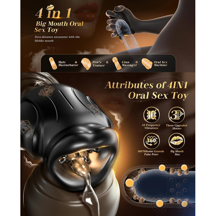 Електричний мастурбатор JFRong з 10 режимами вібрації - стимулятор пеніса для чоловіків (червоний)